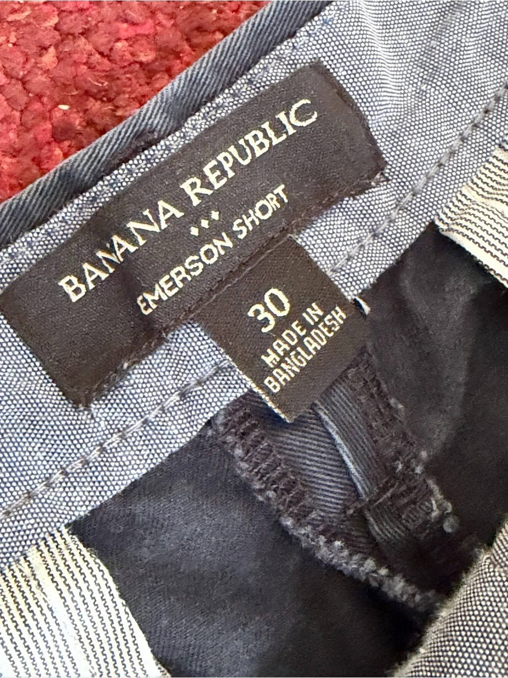Banana Republic Navy Charcol Flat-Front Chino Shorts